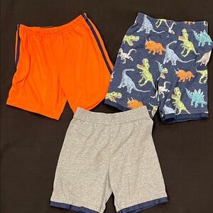 Kids Dinosaur Print and Solid Color Shorts Set - Boys 4T